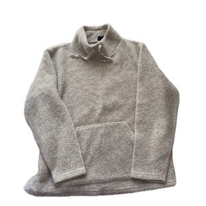 GAP ivory beige fleece mock neck